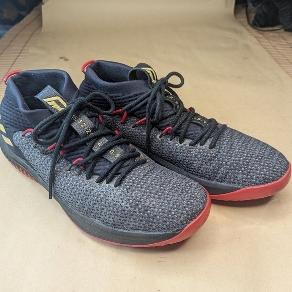 Adidas Dame Lillard Black Scarlet Gold men\'s sz 14 high top athletic shoes main image 4